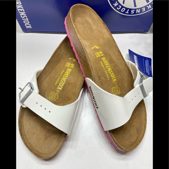 NEW Birkenstock Madrid Women’s Patent Birko-Flor Adjustable Buckle Sandals Slide - Picture 9 of 10